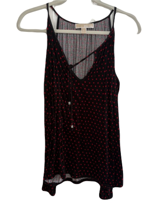 Michael Kors Tops - Michael Kors Black & Red Polka Dot Cold Shoulder Top